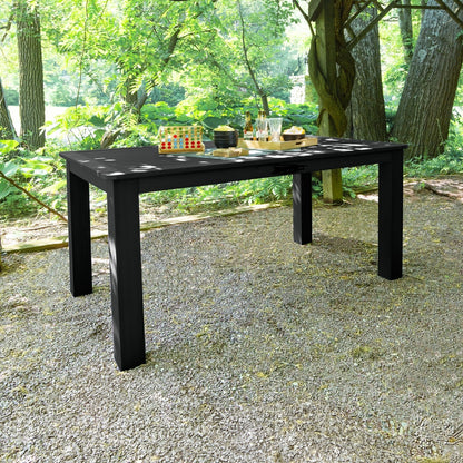 Modern High-Back Solid Wood Outdoor Dining Table and Chair Ensemble