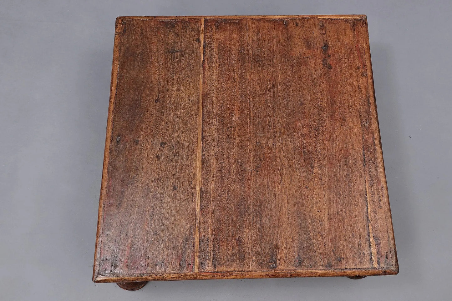 Solid Sheesham Wood Pooja Platform in Rustic Matte Brown Finish