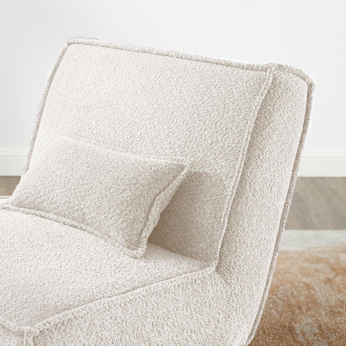 The "Cloud" Boucle Sheesham Low-Profile Armchair