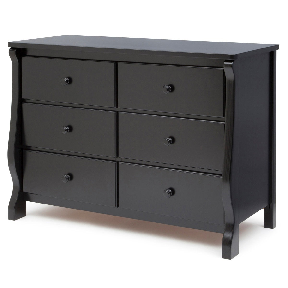 Adouer Wood Classic 6-Drawer Sleigh Kids' Chest Of Drawers – Matte Black Finish