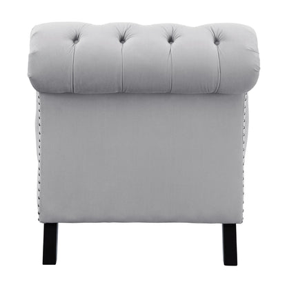 Sheesham Wood Chaise Lounge Sofa in Cotton Fabric