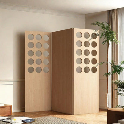 ADOUER WOOD  Swiss Dot Geometric Folding Room Divider