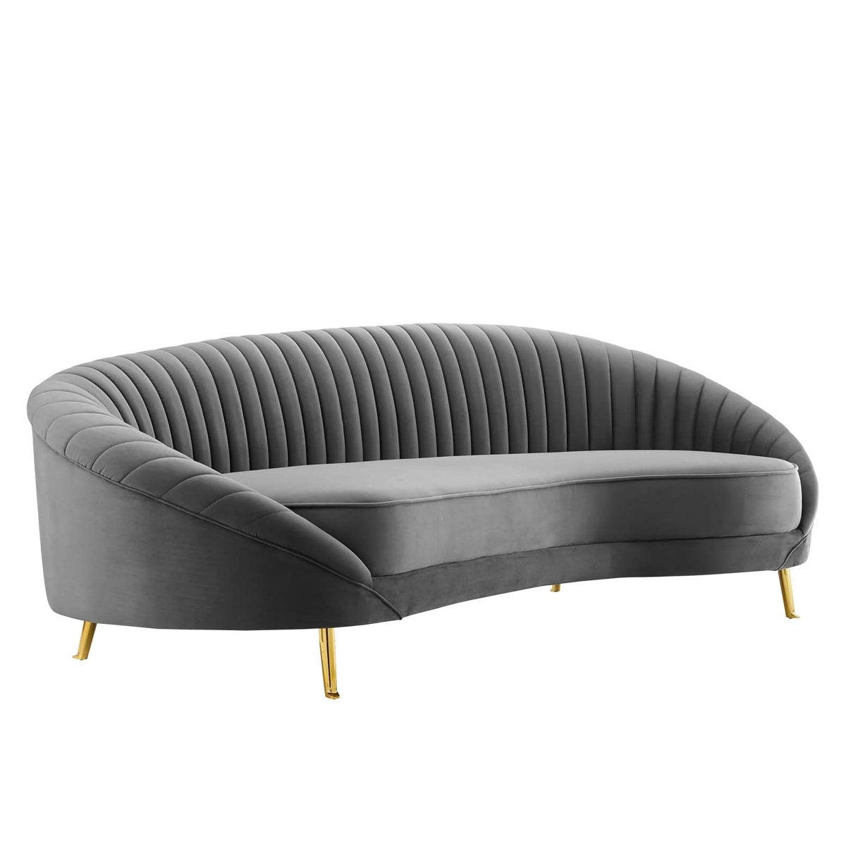 Acacia & Ash Velvet Channel Tufted 3 Seater Sofa