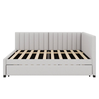 The Modern Sophisticate: Vertical Channel Tufted Solid Wood Daybed with Hidden