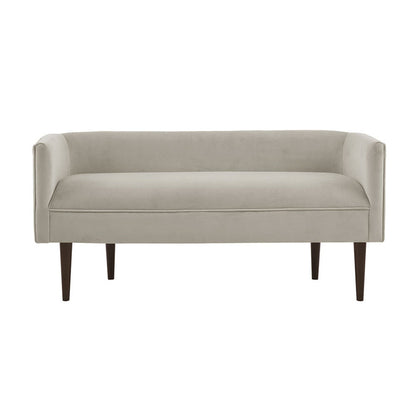 Modern Velvet End-of-Bed Bench with Sheesham Wood Frame