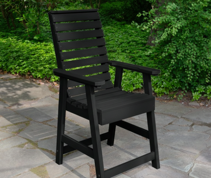 Modern High-Back Solid Wood Outdoor Dining Table and Chair Ensemble