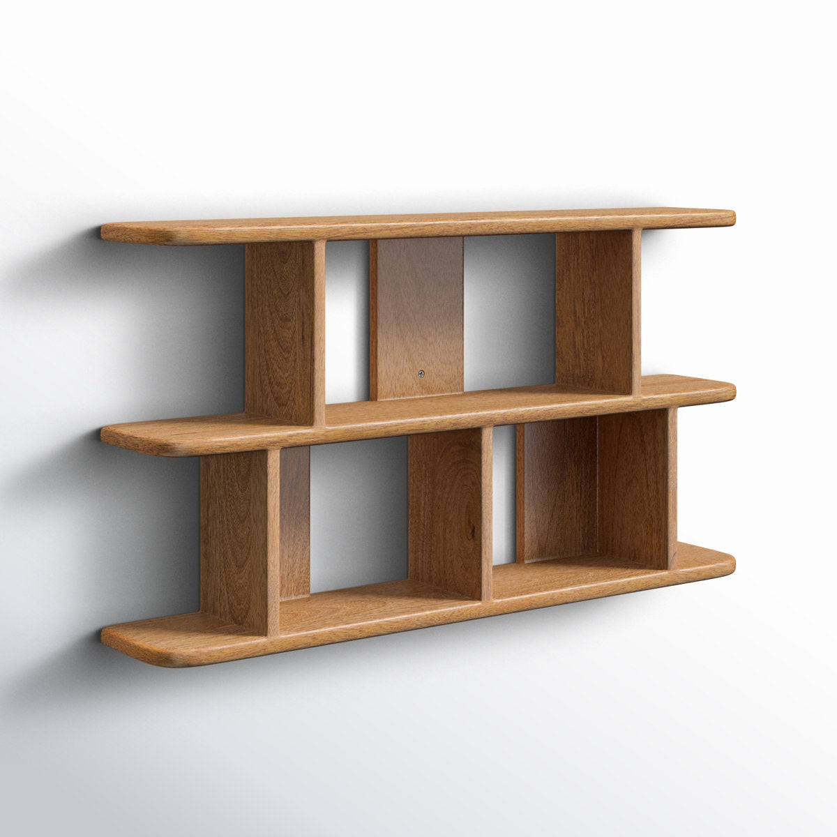 The Stratum Interlock Shelf: Highlights the staggered, layered levels of the design