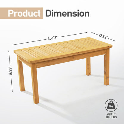 ADOUER WOOD Weather-Resistant Timber Garden Table with Slatted Top with Exterior PU Finish