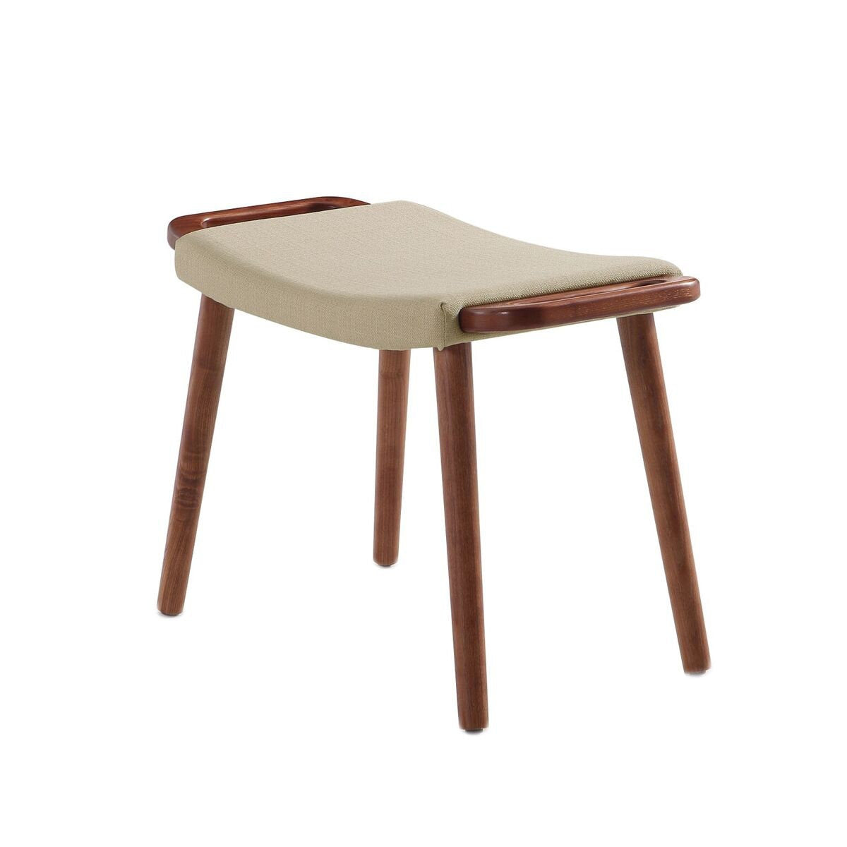 Handcrafted Sheesham Wood Ottoman Bench - Mid-Century Cotton Stool