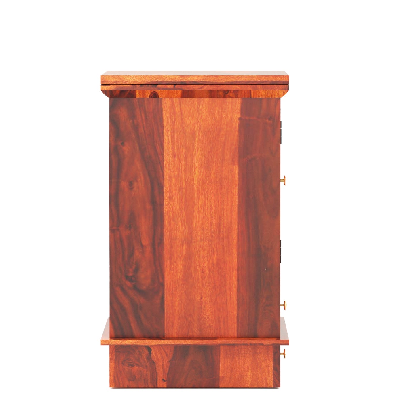 ADOUER WOOD 31'' Sheesham Wood Hand Double Drawers And 2 Door Pooja Mandir (Honey)
