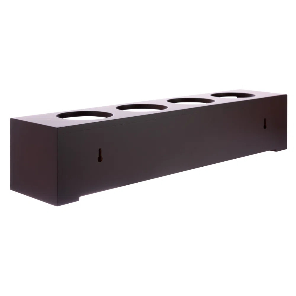 Adouer Wood "Wall-Mounted Wooden Wine Rack with Glass Holder - Holds 6 Glasses and 4 Bottles"
