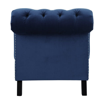 Sheesham Wood Chaise Lounge Sofa in Cotton Fabric