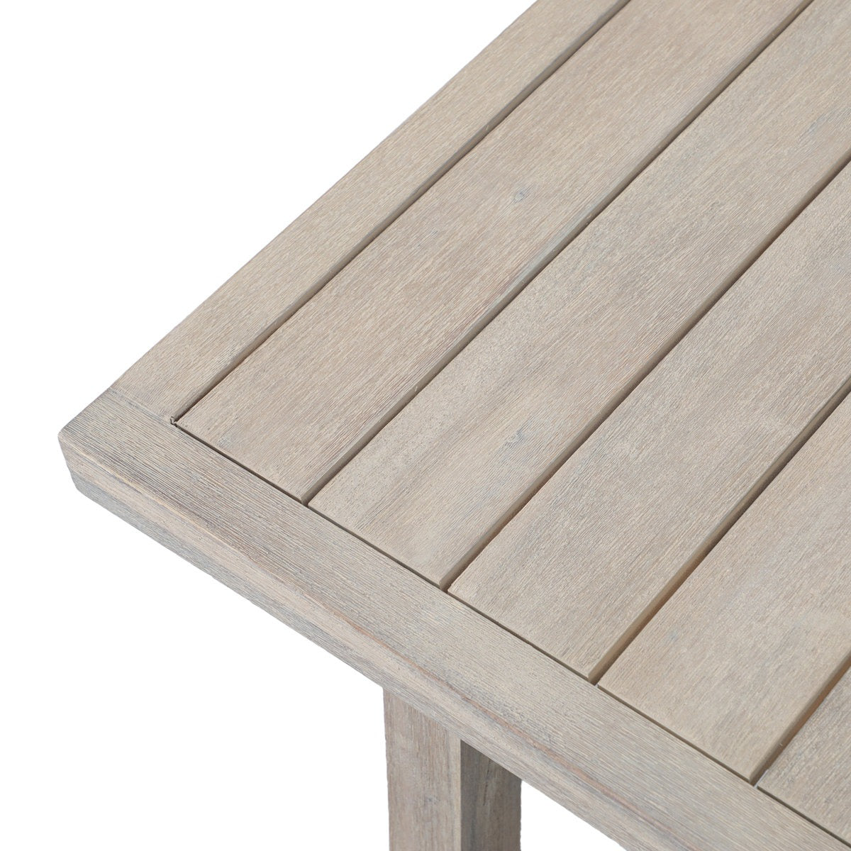 ADOUER WOOD  Modern Slatted Acacia Wood Outdoor Dining Table in Natural Finish