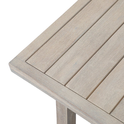 ADOUER WOOD  Modern Slatted Acacia Wood Outdoor Dining Table in Natural Finish