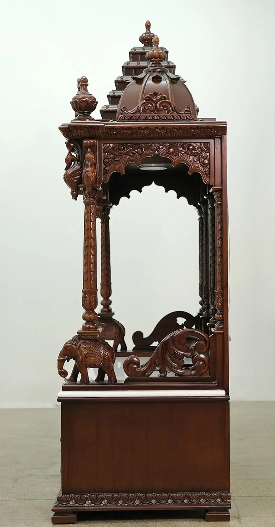ADOUER WOOD 78'' Luxuries Teak Wood Traditional Hand Carved Mandir (Walnut)
