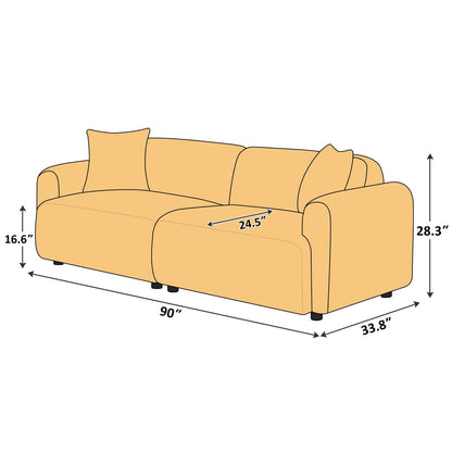 Luxe Boucle Modular 3 Seater Sofa with Sheesham Wood Frame