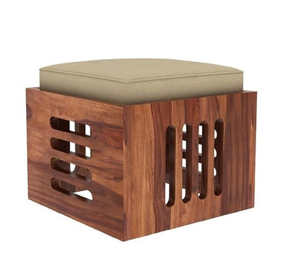 ADOUER WOOD 4 Stool Sheesham Wood Coffee Table Set For Living (Honey Finish)