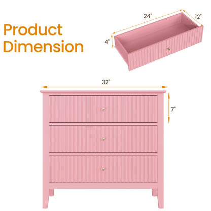 Solid Wood 3-Drawer Kids Dresser – Contemporary Nursery Chest of Drawers for Clothes & Toys – Durable Handcrafted Children's Storage Furniture