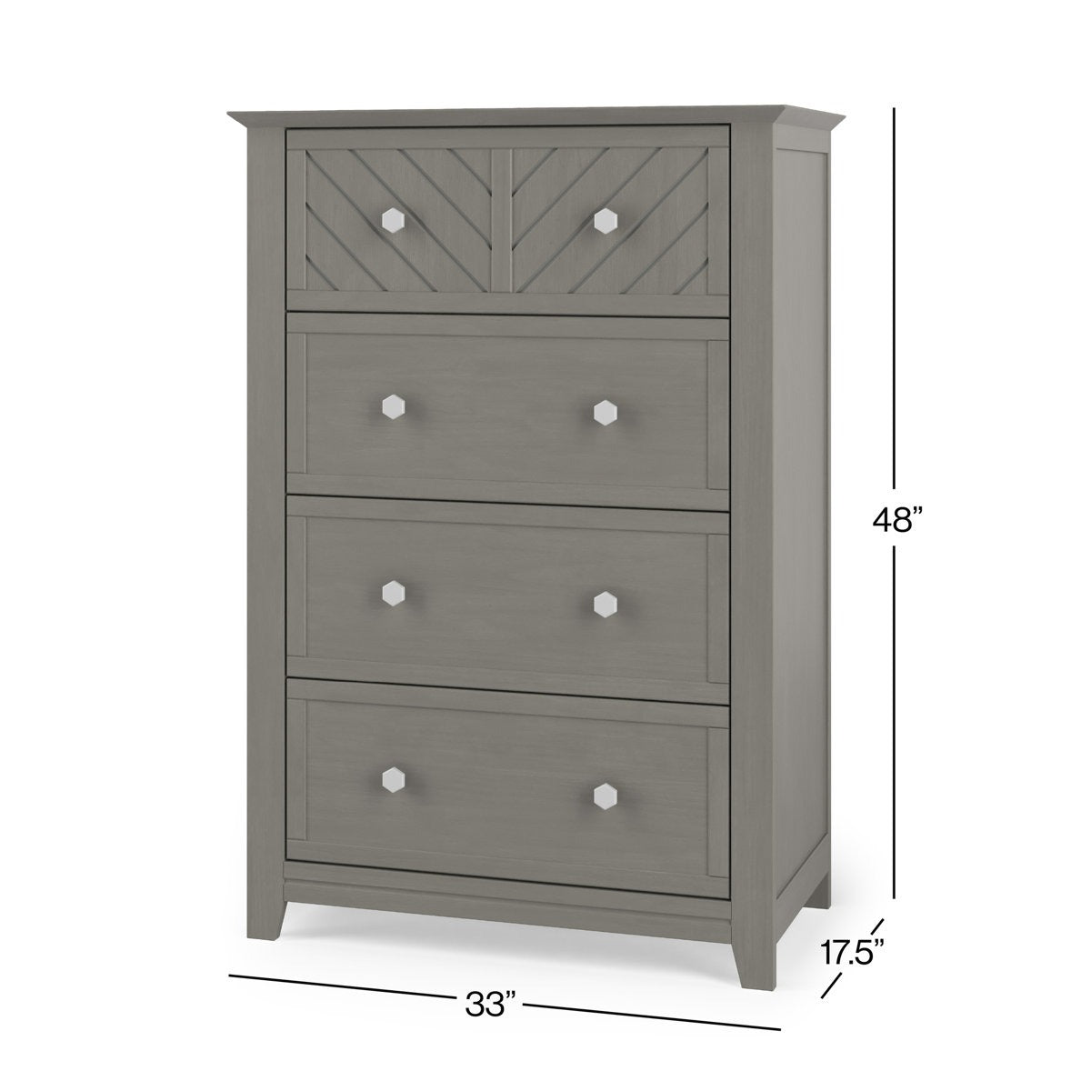 ADOUER WOOD Slate Gray Wood Tallboy Dresser for Nursery and Children’s Bedroom
