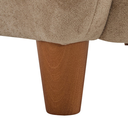 Modern Curved Velvet Wingback Chair with Solid Acacia Wood Frame