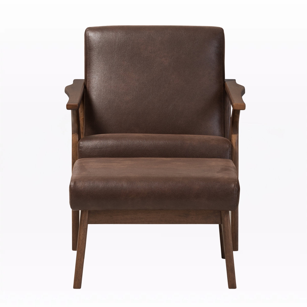 Relaxing Sheesham Wood Lounge Chair with Matching Footstool