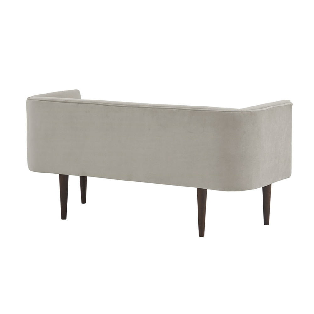 Modern Velvet End-of-Bed Bench with Sheesham Wood Frame