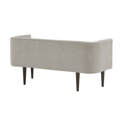 Modern Velvet End-of-Bed Bench with Sheesham Wood Frame