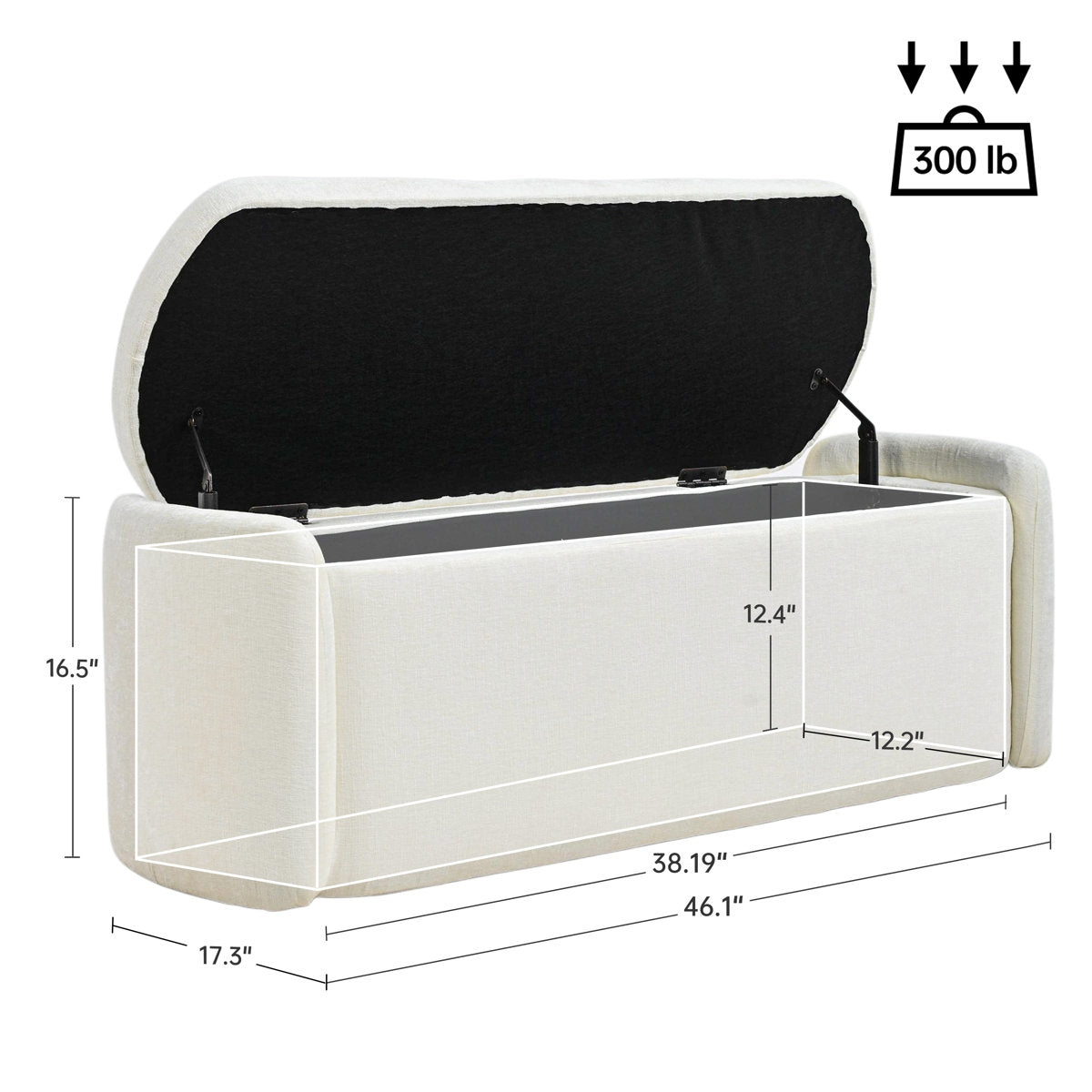 Nordic Solid Wood Storage Bench in Premium Upholstery