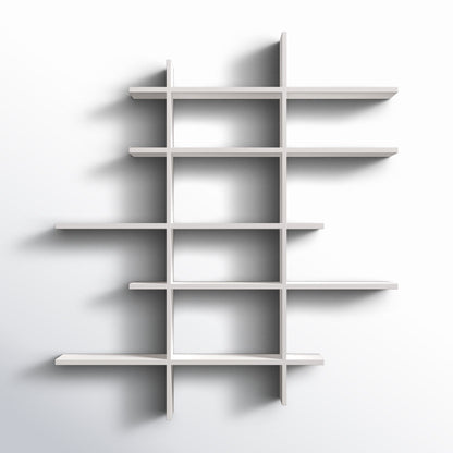 Solid Wood Geometric Interlocking Floating Wall Shelf