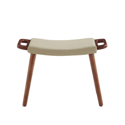 Handcrafted Sheesham Wood Ottoman Bench - Mid-Century Cotton Stool