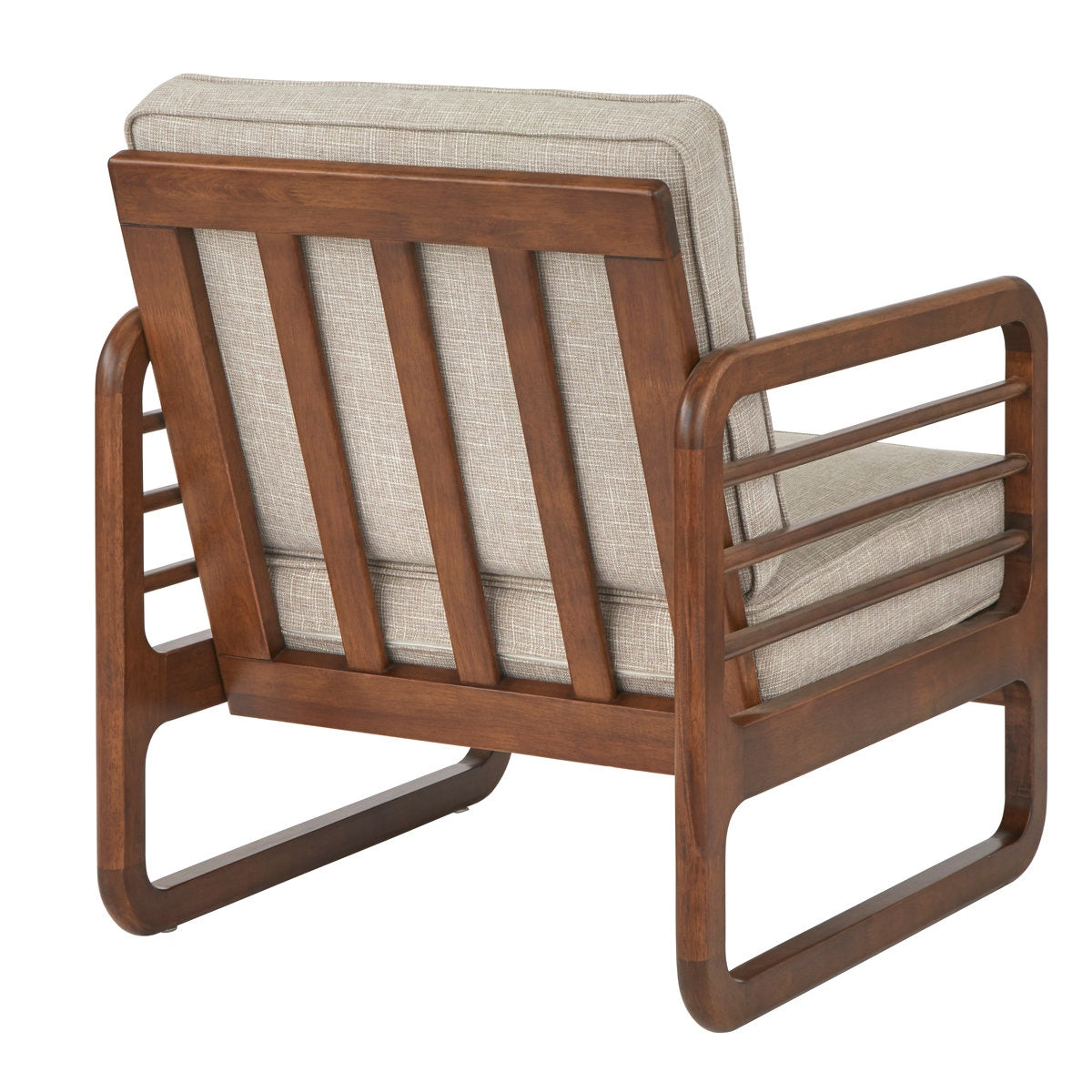 Sheesham Wood Frame Lounge Chair with Cotton Upholstery