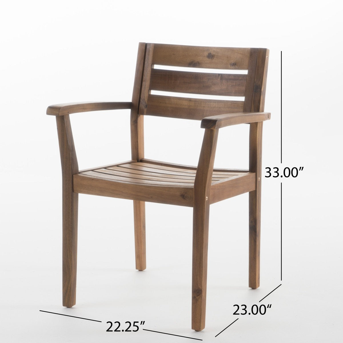 ADOUER WOOD Round Slatted Wooden Patio Table with 4 Matching Armchairs