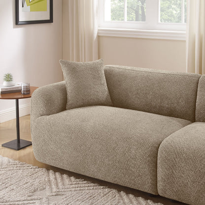 Luxe Boucle Modular 3 Seater Sofa with Sheesham Wood Frame