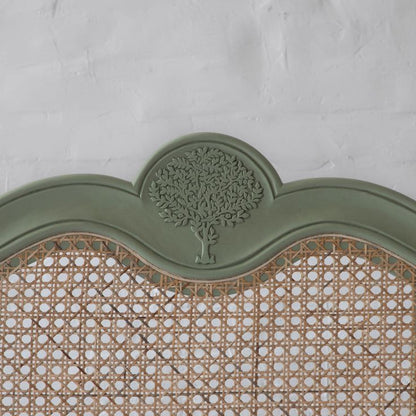 Adouer Wood Luxury Antique Green Summer Bed With Storage