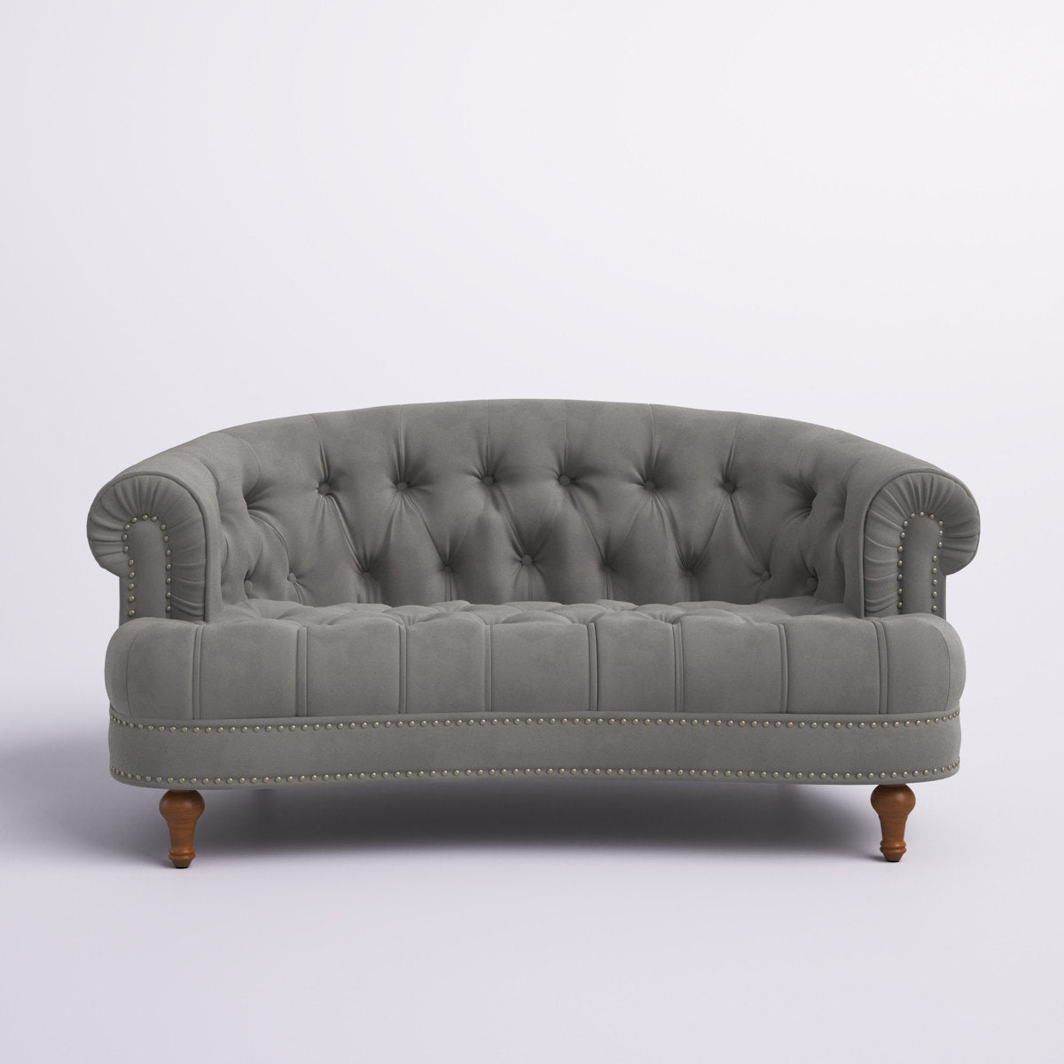 ADOUER WOOD Solid Wood Frame Upholstered Tufted Back 3 Seater Sofa With Backrest