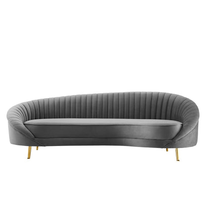 Acacia & Ash Velvet Channel Tufted 3 Seater Sofa