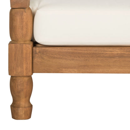 ADOUER WOOD Solid Wood Double Daybed Chaise Lounge with 2 Cushions – Handcrafted 2-Seater Outdoor & Indoor Settee