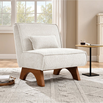 The "Cloud" Boucle Sheesham Low-Profile Armchair