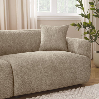 Luxe Boucle Modular 3 Seater Sofa with Sheesham Wood Frame