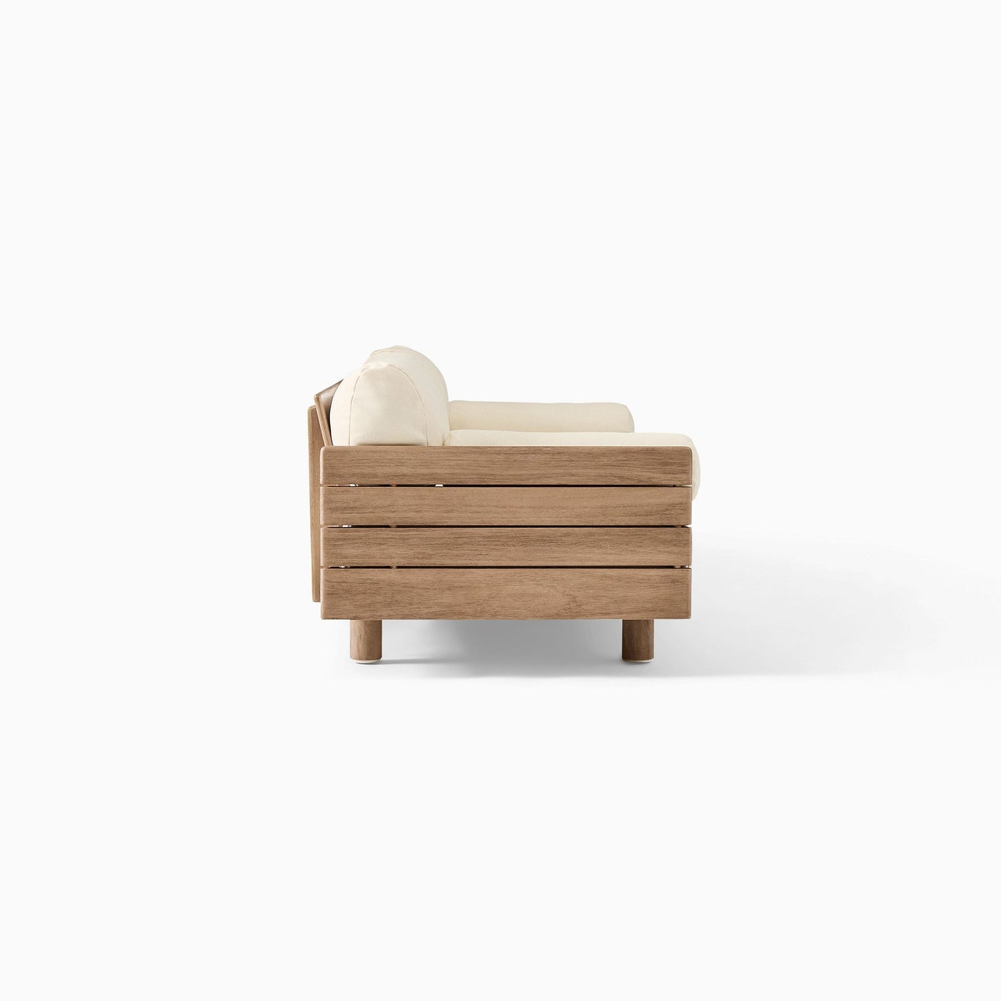 Adouer Wood Acacia Frame 3 Seater Sofa in Natural Finish – Minimalist Charm with Modern Comfort