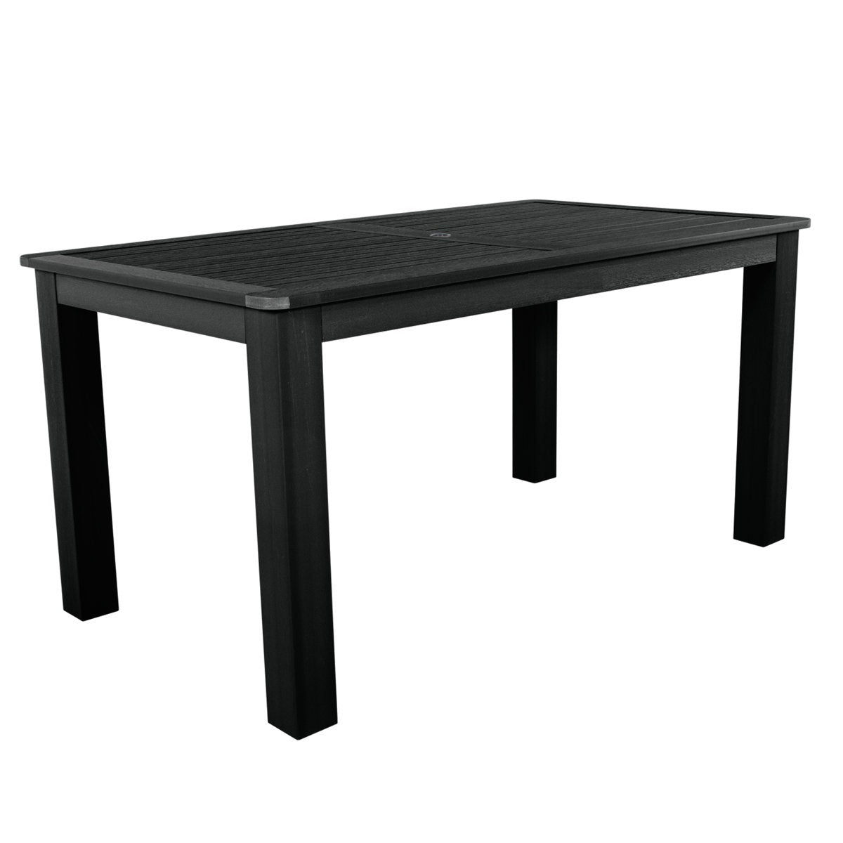 Modern High-Back Solid Wood Outdoor Dining Table and Chair Ensemble