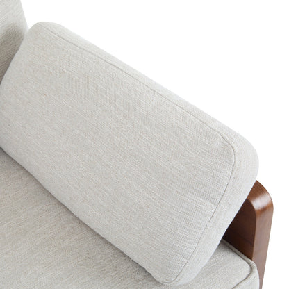 Adouer Wood Handcrafted Modern Classic Sofa – 3-Seater Masterpiece in Sheesham Wood and Cotton for the Minimalist with a Taste for Timeless Quality