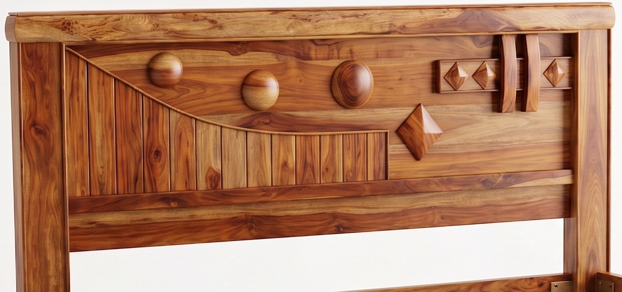 Heavy-Duty Wooden Double Bed by Adouer Wood