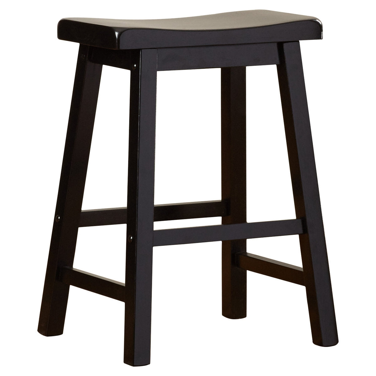 Handcrafted Solid Wood Counter-Height Bar Stools with Contoured Saddle Seat