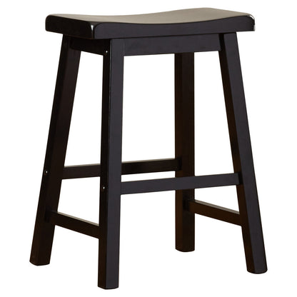 Handcrafted Solid Wood Counter-Height Bar Stools with Contoured Saddle Seat
