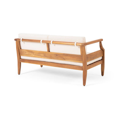 Weather-Resistant 4 Seater Outdoor Sofa Set With Centre Coffee Table in Acacia Wood