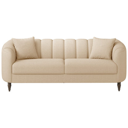 The Scalloped Boucle Sofa Shell-Back Design with Solid Wood Frame