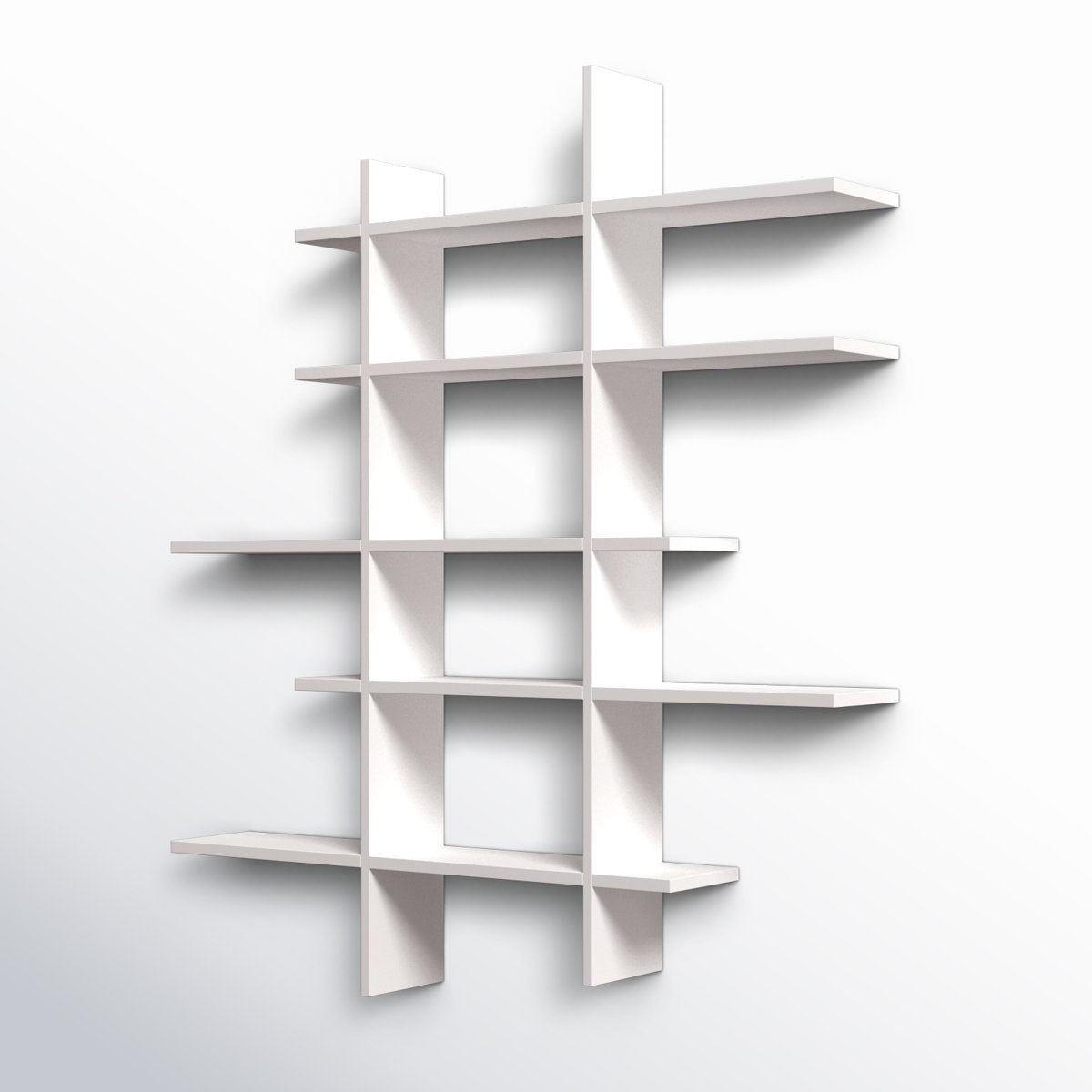 Solid Wood Geometric Interlocking Floating Wall Shelf