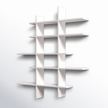 Solid Wood Geometric Interlocking Floating Wall Shelf