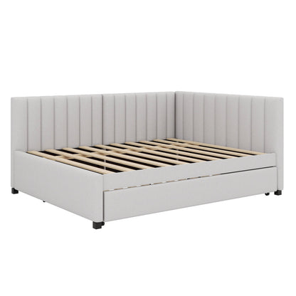 The Modern Sophisticate: Vertical Channel Tufted Solid Wood Daybed with Hidden